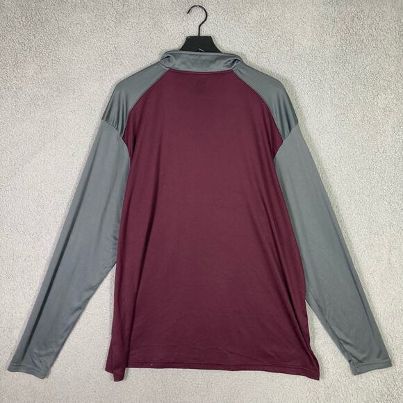 Men's Colosseum Denso Maroon/Gray Quarter-Zip Pullover Windbreaker Jacket Sz XXL - Picture 7 of 7
